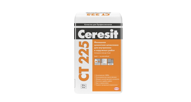 Шпаклевка Ceresit СТ 225 фасадная серая (25 кг)