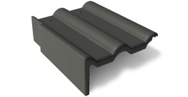 Боковая цементно-песчаная черепица Braas Франкфуртская левая, черный