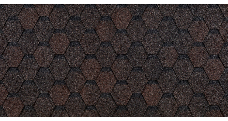 Гибкая черепица Eurasia, Шестигранник, Коричневый