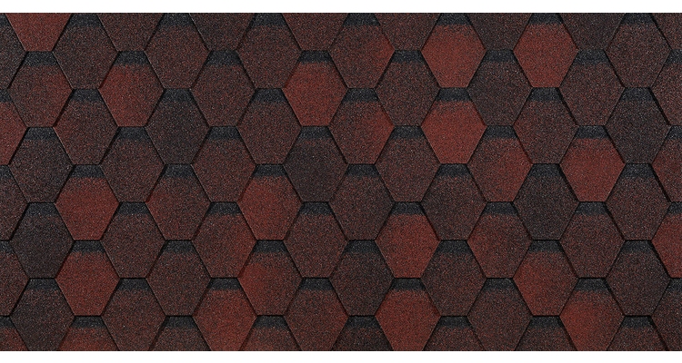 Гибкая черепица Eurasia, Шестигранник, Красный