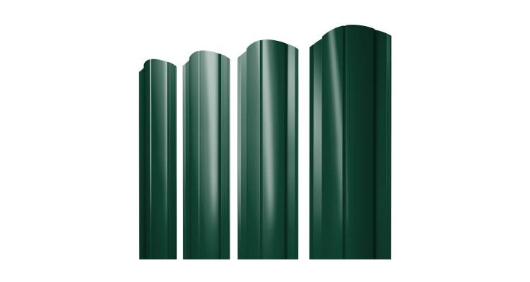 Штакетник Круглый фигурный 0.5 Satin RAL 6005 зеленый мох