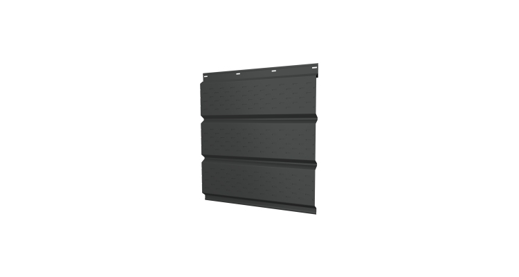 Софит металлический полная перфорация 0,5 GreenCoat Pural BT, matt с пленкой RAL 7016 антрацитово-серый