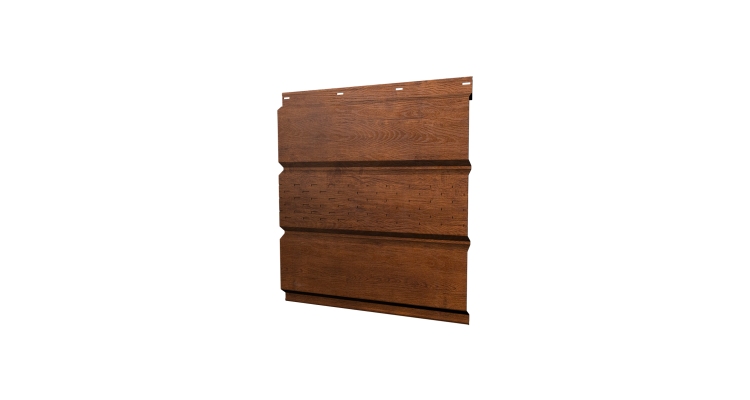 Софит металлический центральная перфорация 0,45 Print Elite с пленкой Golden Wood TwinColor