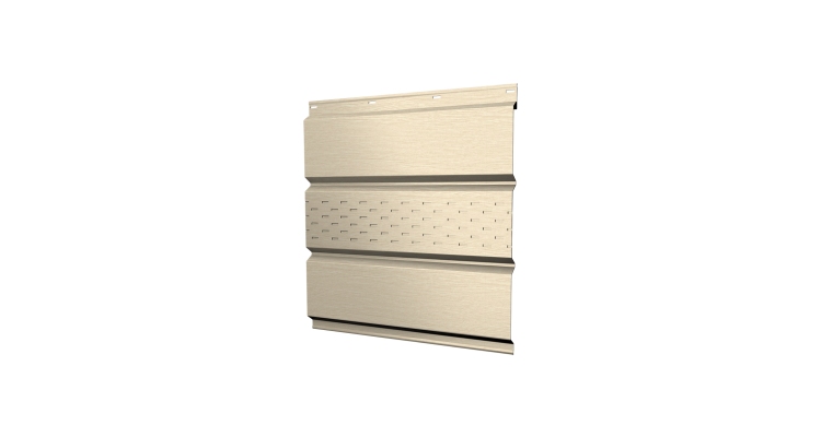 Софит металлический центральная перфорация 0,45 Print Elite с пленкой Milky Wood TwinColor