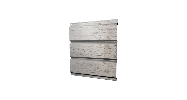 Софит металлический центральная перфорация 0,45 Print Elite с пленкой Snow Wood TwinColor