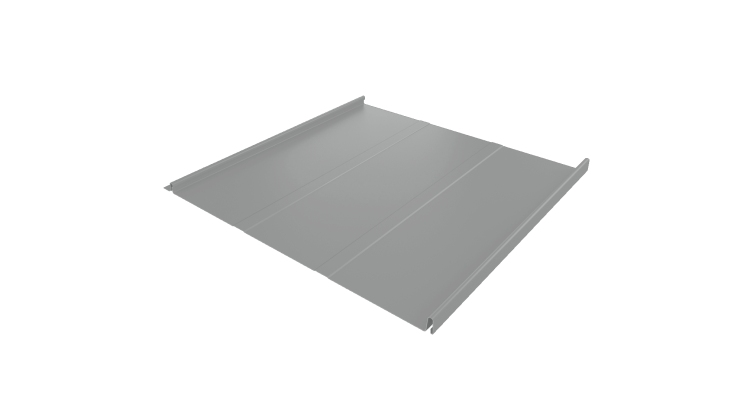 Фальц двойной стоячий Line Grand Line 0,45 PE с пленкой на замках RAL 9006 бело-алюминиевый