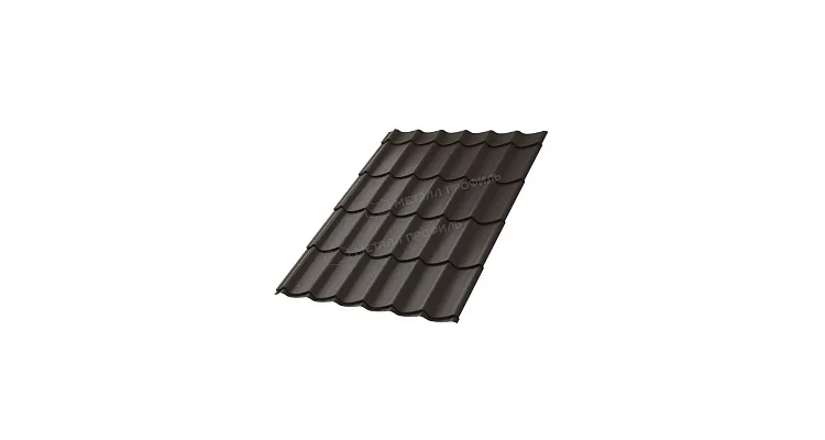 Металлочерепица МП Ламонтерра (VALORI-20-DarkBrown-0.5)