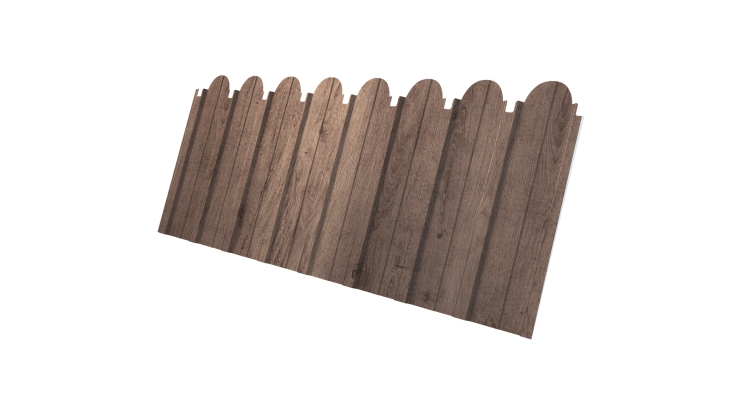 Профнастил C10A фигурный 0,45 Print Premium с пленкой Almond Wood Fresh