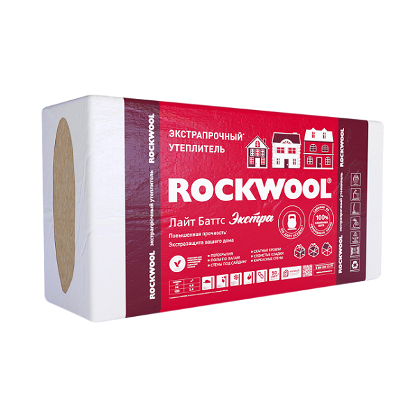 Утеплитель Rockwool Лайт Баттс Экстра, 1000х600х50мм (в упак.0,24 м3)