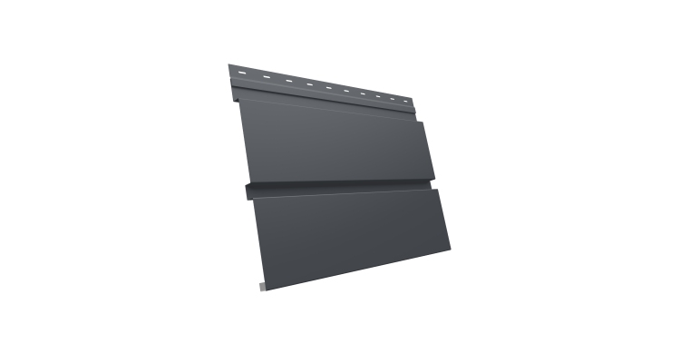 Софит металлический Квадро Брус без перфорации 0,5 Satin с пленкой RAL 7024 мокрый асфальт