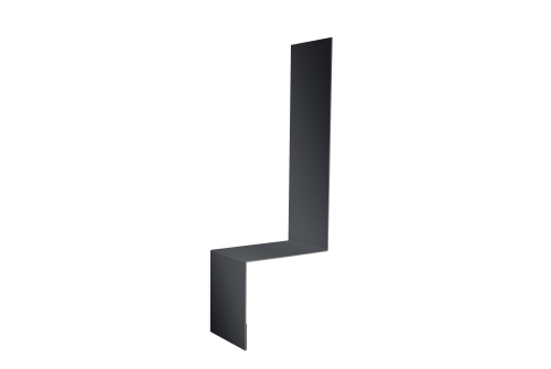 Планка примыкание боковое фальц 0,5 Satin с пленкой RAL 7024 мокрый асфальт (2м)