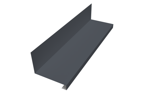 Планка примыкание нижнее к трубе фальц 0,5 PE с пленкой RAL 7024 мокрый асфальт (2м)