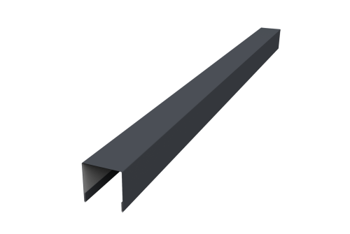 Планка вертикальная лицевая для забора жалюзи Palermo 0,45 PE RAL 7024 мокрый асфальт (2м)