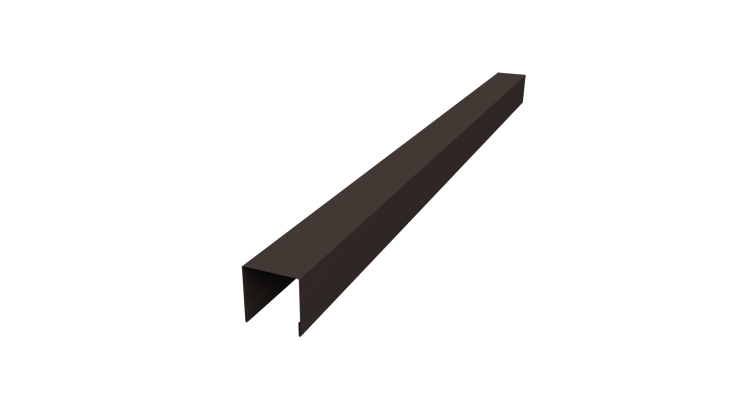 Планка вертикальная лицевая для забора жалюзи Palermo 0,45 PE-Double RR 32 темно-коричневый (2,5м)