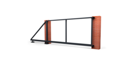 Ворота откатные Жалюзи Texas 2,0х4,5 RAL 7024 без заполнения (ламель 125 мм) крепление к столбу