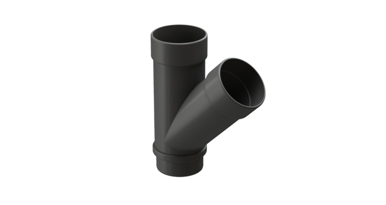 Тройник 45˚ для водосточной трубы LUX, графит
