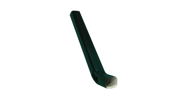 Труба прямоугольная с коленом Vortex 1м RAL 6005 зеленый мох
