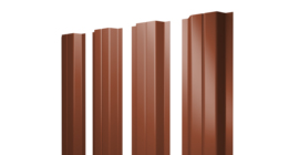 Штакетник П-образный A с прямым резом 0,5 Velur X RAL 8004 терракота